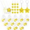 Vergissmeinnicht 12 set di portachiavi a stella gialli con biglietti motivazionali, regalo di fine semestre per studenti, regalo di ringraziamento, laurea, bomboniere, regalo di laurea