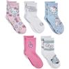 Hello Kitty 5 Pack Mid Crew Socks Calzini Equipaggio, Luce Rosa, 22-25 EU (Pacco da 5) Bambine e Ragazze