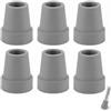 PYRUVAE 6 Pezzi Gommini per Stampelle 19mm, Puntale per Bastone Antiscivolo in Gomma Grigia, Ricambi per Stampelle Canadesi e Sgabello Doccia, Accessori per Camminata Sicura per Anziani