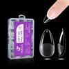 Gelike ec Capsule Americaine Nail Gel, Medium Faux Almond Nails 240 Pezzi 12 Taglie Copertura Completa, Semi - Matt PMMA Gel X Laying Americaine Transparent Nail