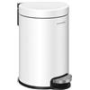 SONGMICS Cestino da Bagno a Pedale, Pattumiera Bagno 3 L in Acciaio, Coperchio con Chiusura Morbida, Secchio Interno, per Rifiuti, Camera da Letto, Bianco Nuvola LTB013WZ01