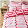 furn. Duvet Day Lottie Copripiumino Set - Set Di Biancheria Da Letto Reversibile Ultra Morbido E Geometrico (Rosso/Rosa - 137x200cm)