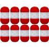 Utopia Crafts JOY - Filato per lavorare a maglia e all'uncinetto, morbido, facile da pulire, 100% poliacrilico, 10 gomitoli da 50 g, 150 m (rosso)
