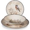 H&H, Servizio Tavola 18 Pezzi Symphony in Stoneware, Adatto a Natale e Inverno, Piatti Piani, Fondi e Frutta, Lavabile in Lavastoviglie e Sicuro per Microonde