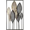 Gilde Casablanca - Decorazione da parete - Quadro XL - in metallo con foglie marrone champagne - 95 x 53 cm