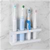 Adorila Portaspazzolino elettrico a parete, con 4 scomparti portaspazzolino con piatto a diatomite, compatibile con AquaSonic Black Series, Kingheroes Sonic, Oral-B (grigio)