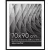 Americanflat Cornice 70x90 cm Nera - Cornice 60x80 cm con Passepartout o 90x70 cm Senza Passepartout - Portafoto con Bordo Sottile in PVC e Pannello Protettivo in Plastica