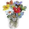 Figurina di fiori in vetro con vaso, bouquet, regalo per fidanzata, mamma,