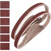 QUARKZMAN 10mm x 533mm Nastri Abrasivi, 18Pz 40/80/120/150/240/400 Grana Carta Vetrata per Levigatrice Ossido di Allumina Per Lavorazione Legno, Lucidatura Metalli, Affilatura Coltelli