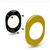 SECUREMME Kit Piastrina 4300, Bocchetta per Porta Blindata, 62x82x6 mm, con Foro Ø46 mm, con Inserto per Cilindro Europeo, OTTONE