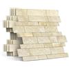 M MOFIT Mofit - Piastrelle per paraspruzzi da cucina, con finitura opaca, per bagno, pannello murale 3D, mosaico lineare in marmo, impermeabile (10 fogli, oro beige)