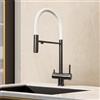 XJTNLB Miscelatore Cucina 3 Vie Acciaio Inox Grigio+Bianco Rubinetto Tre Vie con Doccetta Estraibile Miscelatore Cucina con Doccetta Estraibile