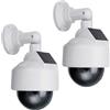 GOMETY 2 fotocamere fittizie, telecamera di sicurezza, CCTV, Dummy, telecamera di sorveglianza finte con LED rosso lampeggiante, telecamera di sorveglianza per interni ed esterni (bianco)