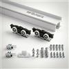 FIP Porte, Binario Porta Scorrevole Silver Portata 120 kg, Kit Alluminio Anodizzato, Fissaggio a Soffitto o Parete, Scorrimento Silenzioso, Misure da 120 a 300 cm, (170 cm, Bianco fissaggio a parete)