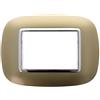 A2ZWORLD Placca Ovale In Plastica, Da 3 Moduli Posti, Compatibile Con Bticino Axolute (Bronzo)
