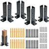 Vigtayue Staffe di ancoraggio regolabili per pali da 1,5 x 1,5, 2 x 2, 2 x 4, 4 x 4, set di staffe di base per pali di recinzione in legno, pergola, per assi della terrazza (8 pezzi)