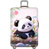 YJSZY Panda Carino Lavabile Riutilizzabile Copri Valigia,Fiore Animale Stampa Coprivaligia Da Viaggio,Luggage Cover Antipolvere Elastico Per Trolley,Con Cerniera,Bambini,Adulti (Color 1,XL(29-32inch))