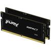 Kingston Technology FURY 32 GB 6400 MT/s DDR5 CL38 SODIMM (Kit da 2) Impact XMP - KF564S38IBK2-32