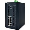 LevelOne 20-porto L2+ Managed Gigabit Industrieswitch, 8x 1GbE RJ45, 8x 1GbE SFP, 4x 1/2.5GbE SFP, montato su DIN-rail, temperat - IGU-2072