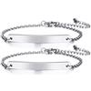 Vnox Bracciale damigella d'onore in acciaio inossidabile personalizzato Famiglia di amicizia Barra Bracciale Link ID Catena per donna Ragazza Lunghezza regolabile, Incisione gratuita
