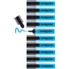 edding 345 - Evidenziatore ricaricabile, punta a scalpello da 2 a 5 mm, 10 evidenziatori blu chiaro