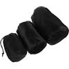 Healvian 3 Pezzi Sacchetto Compressione per Giacca in Piumino Oxford 600d Nero Coulisse per Organizzazione Versatile e Compressione Efficiente per Escursionismo e Viaggi