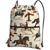 Generic Borsa con Coulisse Equestrian Horse Plaid Sportiva Sacche Portatile Sport Gym Sacca Borsa Antipolvere per Yoga Viaggio