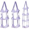 EcoLivzen Organizer multistrato per sport, borsa portaoggetti da appendere alla parete, per basket, calcio, garage, palestra e organizzazione angolare (viola, 3 strati)