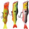 Gucagle 3 pezzi esche da pesca popper esche galleggianti ami tripli realistici attrezzatura da pesca Crankbait per fiumi oceani spigola trota salmone materiale siliconico 11 cm 4,3