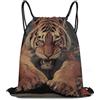 Generic Animal King Cool Tiger Art Borsa Palestra Zaini Sportivi Pieghevole Regolabile per Viaggi All'Aperto Nuoto Borsa Sportiva 36X42Cm