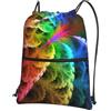 Generic Borsa con Coulisse Psychedelic Colorful Print Sportiva Sacche Pieghevole Zaino Casual Leggero per Viaggio Sport