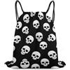 Generic Skull Bones Borsa Sportiva Sacca Sportiva Regolabile Stringa per All'Aperto Yoga Campeggio Borsa Coulisse 36X42Cm