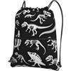 Generic Sportiva Sacche Dark-Dinosaur Skeletons Borsa con Coulisse Portatile Sport Gym Sacca Borsa Durevole per Viaggio Sport