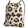 Generic Sportiva Sacche Black Animal Print Borsa con Coulisse Durevole Sport Gym Sacca Borsa Leggero per Viaggio Allenamento