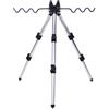 Wodsty Supporto per canna da pesca estensibile, in lega di alluminio, pieghevole, con gambe regolabili, 7 canne, picchetti per terreni irregolari, design telescopico