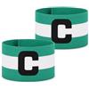 LIOOBO Fascia da capitano del calcio: fascia elastica da capitano in C, fascia da braccio verde, fascia da capitano regolabile per adulti e giovani