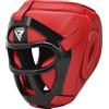 RDX - Cuffie da MMA, Boxe, Kick Boxing, Sparring, casco protettivo per allenamento e combattimento, rosso, M