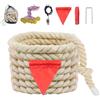 Alytree Corda da tiro alla fune per bambini e adulti, in cotone ritorto naturale, diametro 2,5 cm, 6,1 m, set per giochi all'aperto, giochi per feste di compleanno, attività per il Field Day e