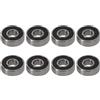 Wodsty ABEC-11 - Set di 8 cuscinetti per pattini a rotelle ad alta velocità, cuscinetti 608 con acciaio ad alta temperatura