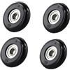 Wodsty Vogatore per ruota da sella, 8 x 43 x 11 mm, con cuscinetto per la sostituzione di attrezzature per il fitness, ruota mobile in nylon nero e imbottitura in acciaio