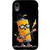 Rocking Battery Outfit Custodia per iPhone XR Energico Costume Batteria Giallo con Chitarra Rock