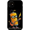 Rocking Battery Outfit Custodia per iPhone 11 Energico Costume Batteria Giallo con Chitarra Rock