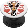 Cute Giraffes And Kawaii Giraffe Heart S Occhiali da sole Giraffe E Zoo San Valentino PopSockets PopGrip Adesivo