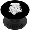 Safari Big Five Line Art Studio Safari Big Five Animals Design pulito del contorno PopSockets PopGrip Adesivo