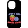 Fragole Frutta Fragole Abbigliamento Custodia per iPhone 15 Pro I Love You Berry Much Lampone Frutti di bosco dolci Bambini