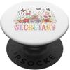 Admin Bloom Designs Assistente amministratore della macchina da scrivere floreale segretaria PopSockets PopGrip Adesivo