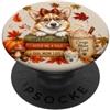 di regali personalizzati carini e Corgis Dog Fall Leaves e latte di per l'autunno PopSockets PopGrip Adesivo