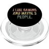 Funny Sarcastic Slogan Tees for Adults M Mi piace giocare e forse 3 persone #25D1F1 PopSockets PopGrip per MagSafe