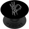 Funny Skeleton Skull Humor Joke Design S Scheletro mano segno lingua I'm Okey Halloween Design PopSockets PopGrip Adesivo