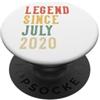 Vintage 6th Birthday Legends Since July Legend Since 6 Luglio Compleanno 2020 Uomo Donna 6 Anni PopSockets PopGrip Adesivo